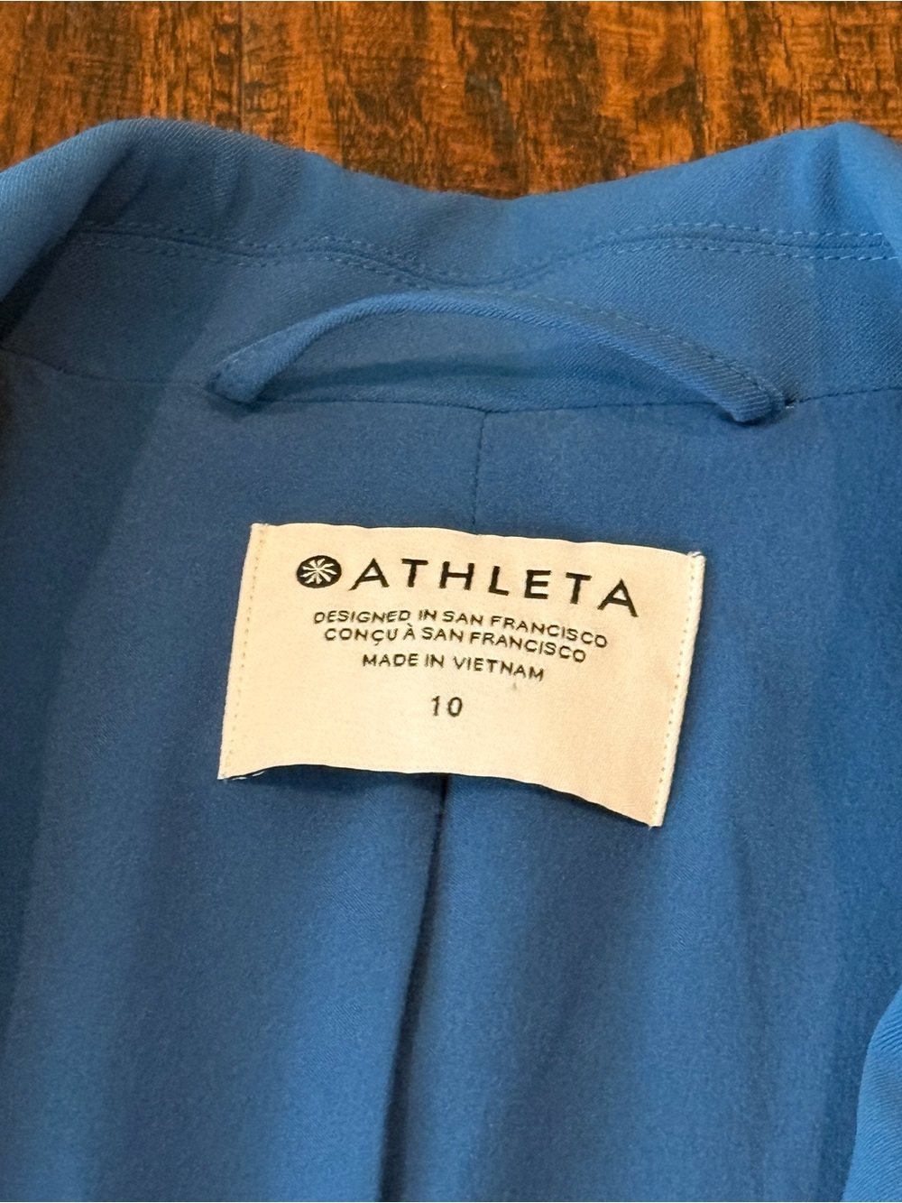 Athleta Blue Stretch Blazer Jacket Sz 10 Cinch Waist Travel EXCELLENT CONDITION - Picture 2 of 7